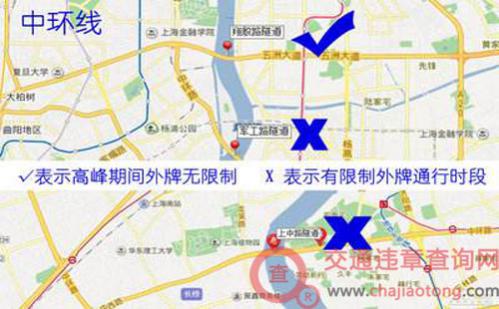 2023年上海中环外地车限行规定