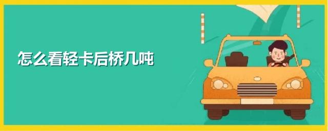 轻卡怎么看后桥是几吨的,轻卡上后桥几吨在哪看
