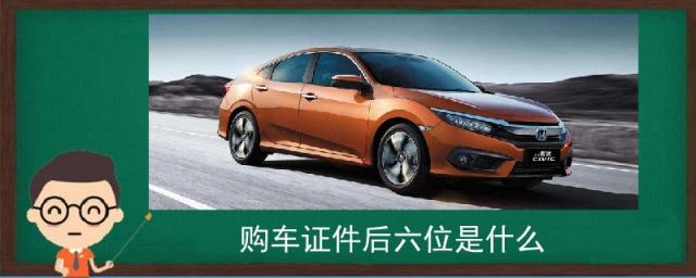 购车证件后六位是什么意思,购车证件号后6位数是什么